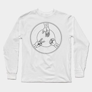 playing rock paper scissors in circle frame Long Sleeve T-Shirt